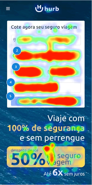 Nova landing page mobile-first com análise de heatmap